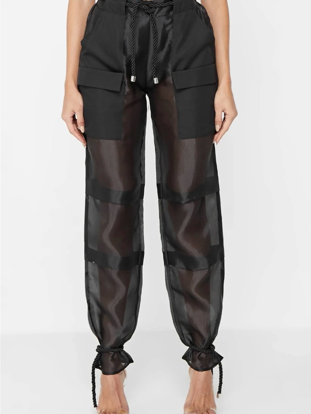 Manière De Voir Organza Mesh Cargo Pants - Picture 4 of 4